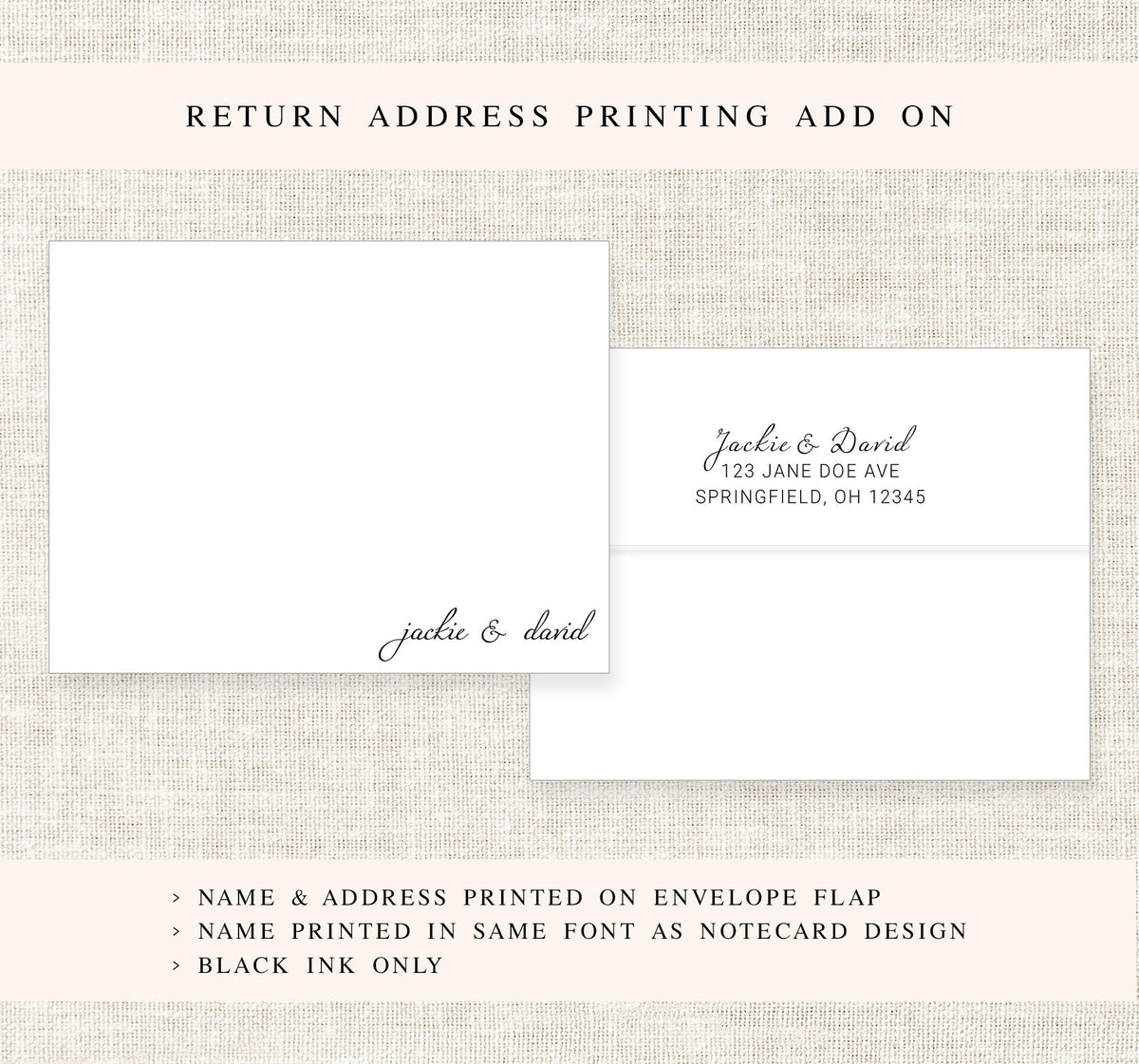 Couple Elegant Script Personalized Stationery Cards set, Flat Notecards, Personalized Stationary Card Set Flat Cards Cards and Envelopes