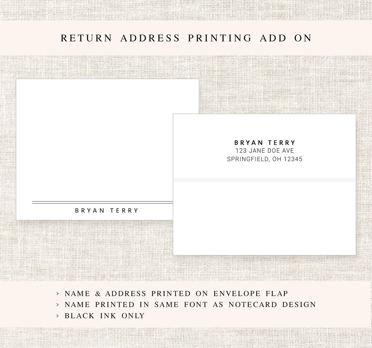 Simple Modern Personalized Stationery, Personalized Cards set, Business Notecard, Classic Personalized Wedding Stationary Gift Set Flat Card