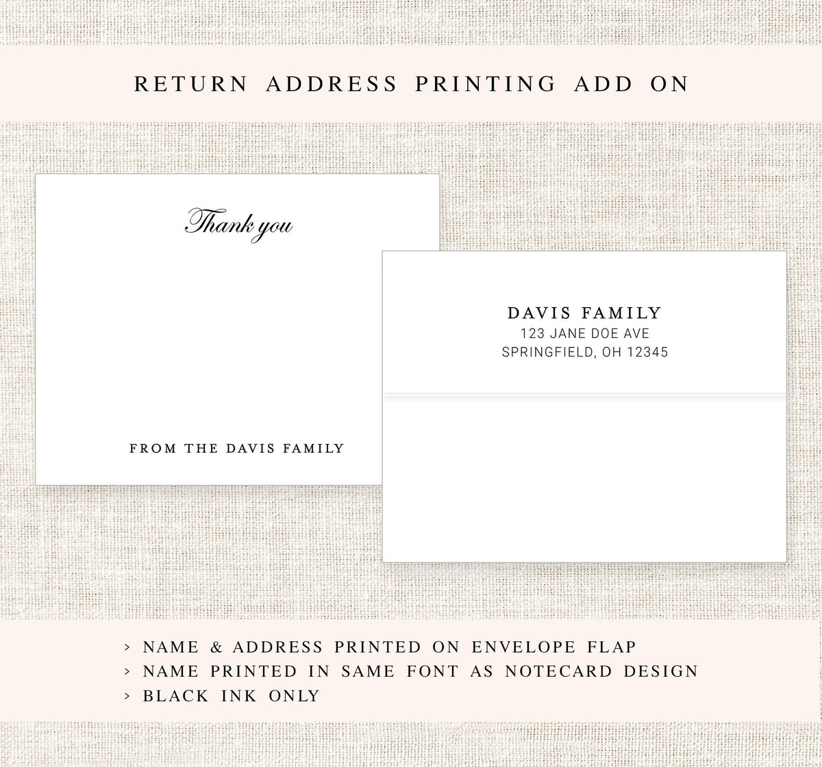Thank You Personalized Stationery Note Cards with Envelopes, Personalized Note Gift Set, Thankful Notecards, Family Letters Stationary