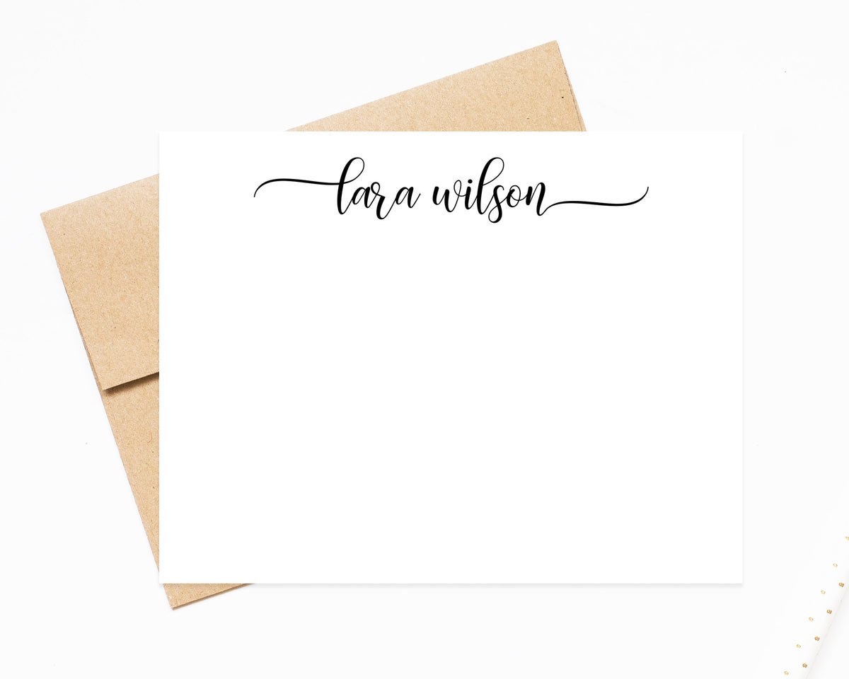 Personalized Stationary, Womens Stationery Set, Modern Script Stationery Note Card, Personalized Hostess Gift, Birthday Gift For Her