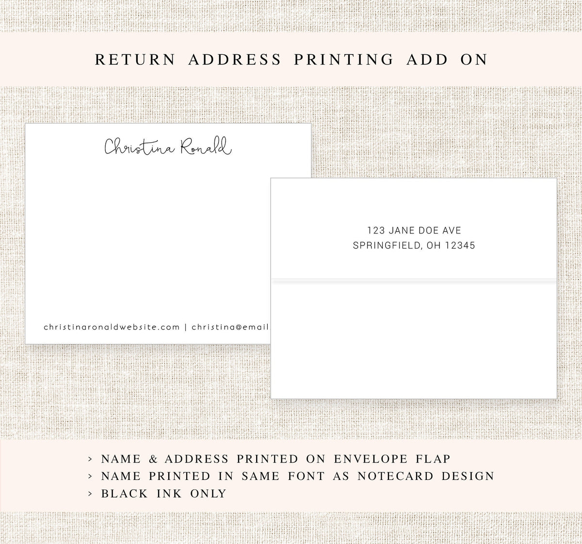 Personalized Business Notecards, Personalized Stationery Flat Card Set, Flat Notecards, Personalized Card Set Flat Note Cards and Envelopes
