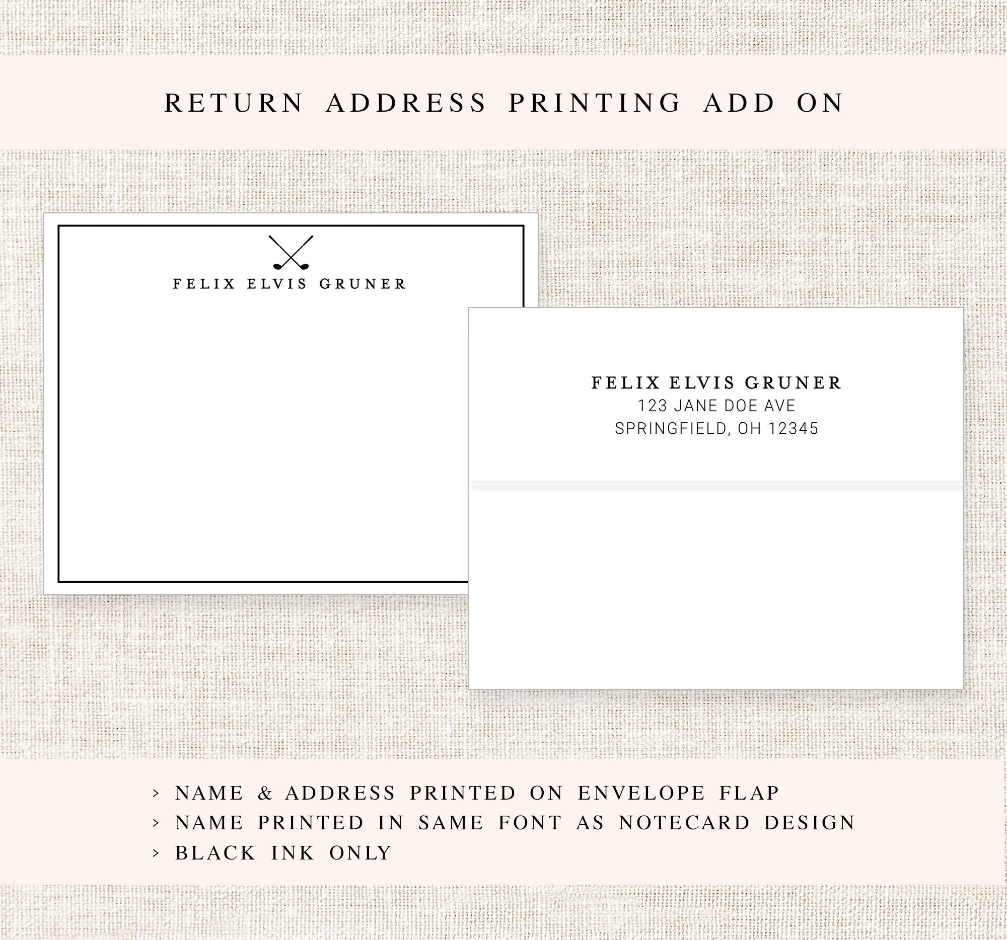 Golf Personalized Stationery For Men, Stationary Note Cards Set, Personalized Stationary for Husband, Gifts under 25