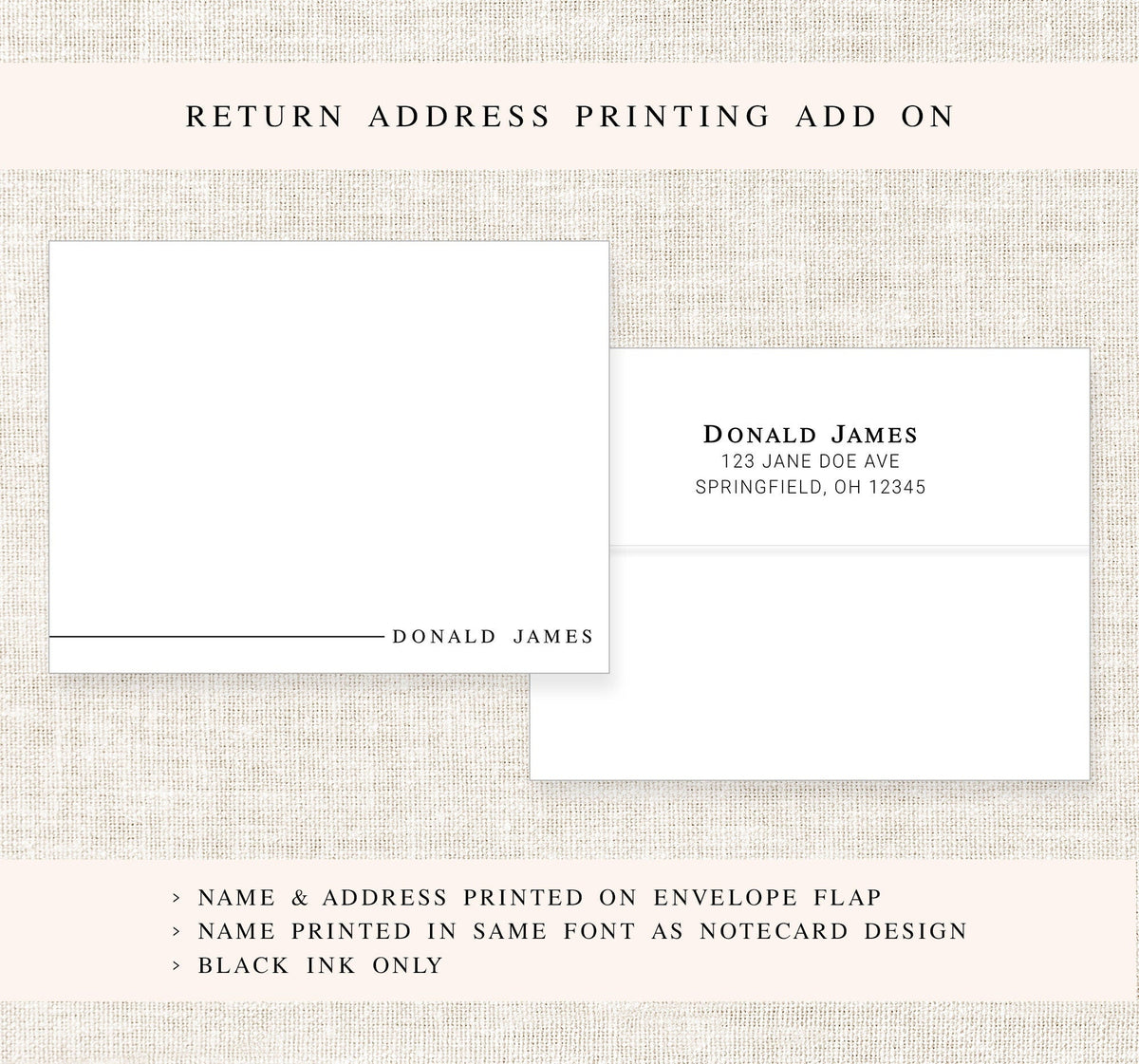 Simple Modern Stationary, Minimal Stationery Notecard for Him or Her, Personal Stationary Gift Set, Business Notecard, Correspondence Card
