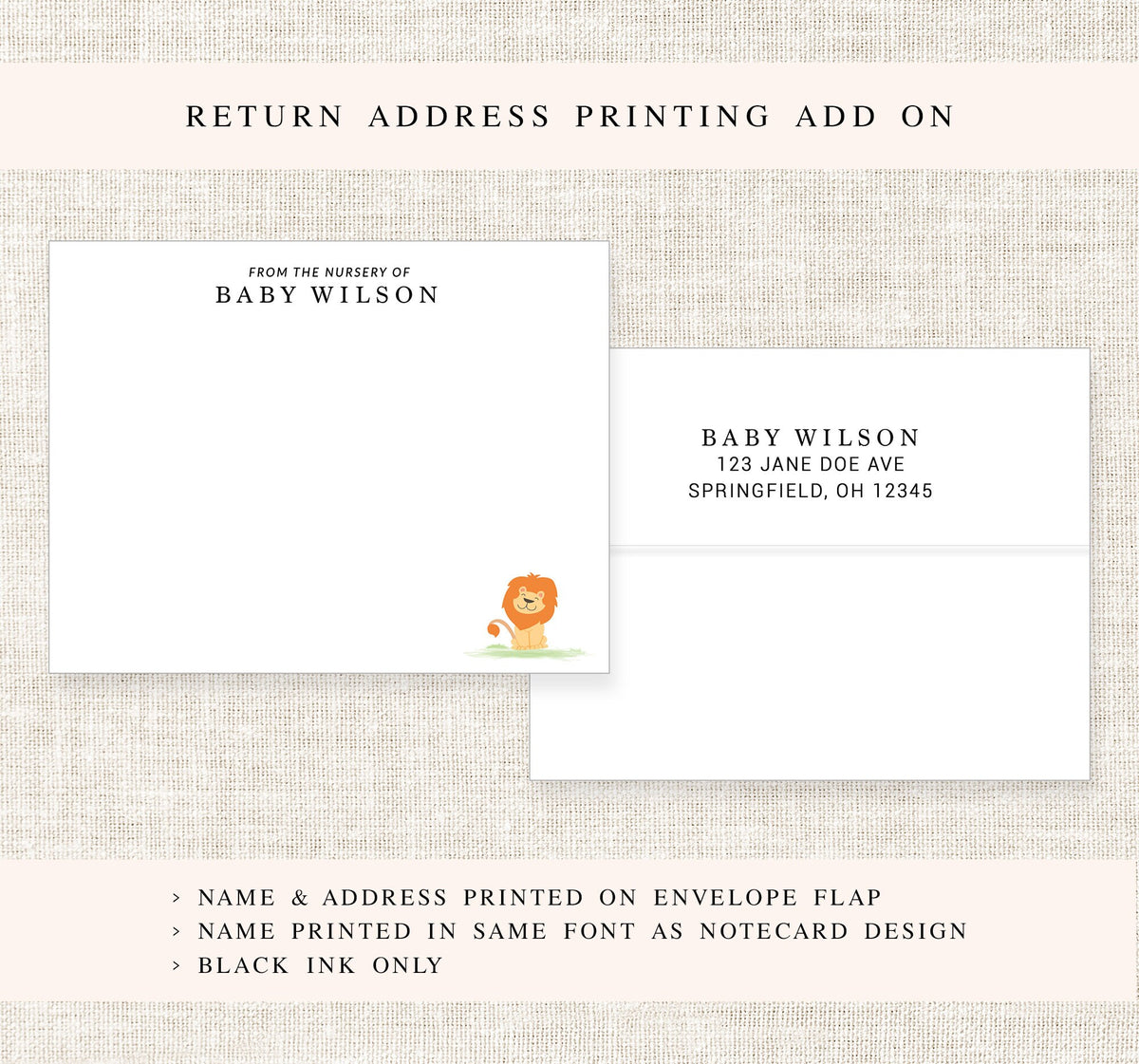 Personalized Lion Stationery Set, Lion Notecards, Childrens Stationery for Kids, Camp Stationary, Boys Soccer Mom, Lion Blank Card