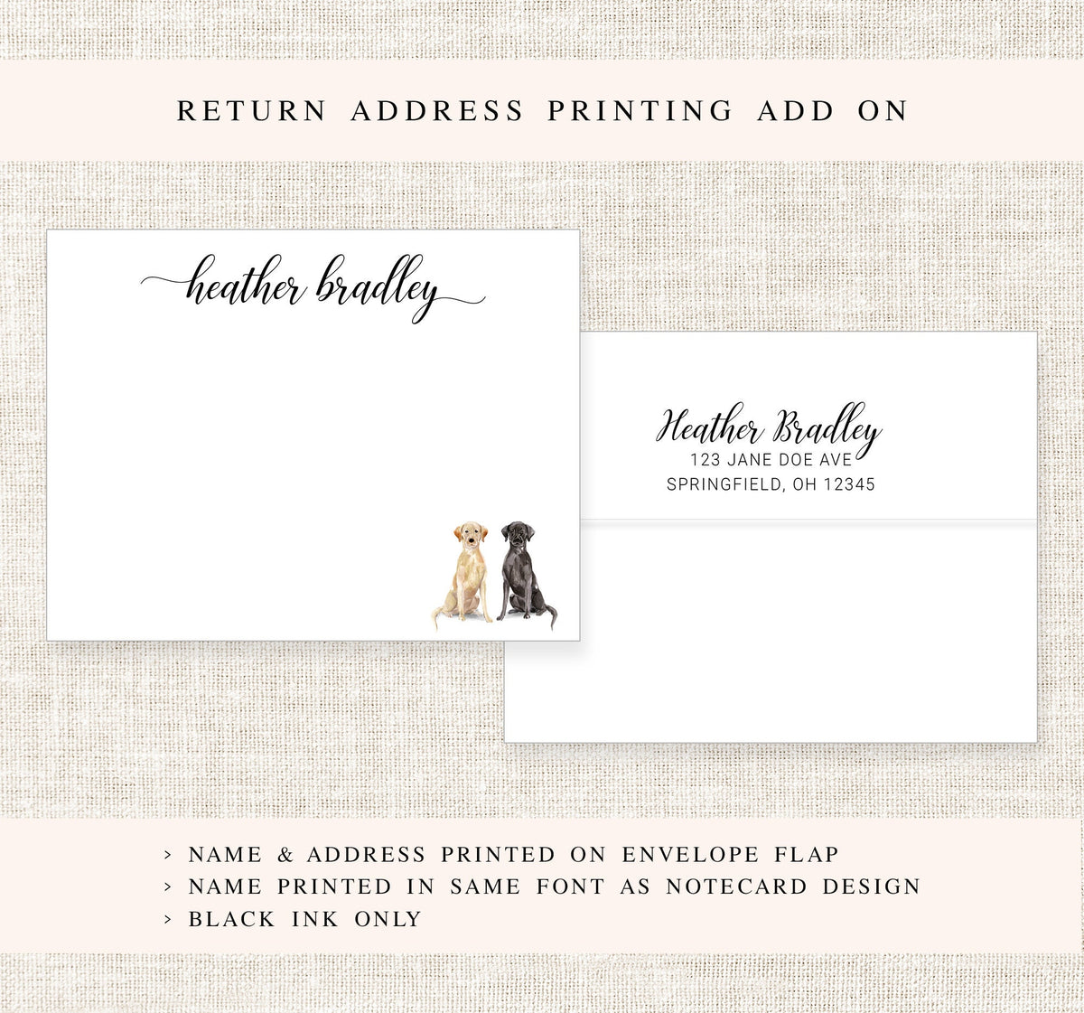 Personalized 2 Dog Stationary, A Note From Custom Notecard Stationary, Teacher Stationery, Simple Stationery Cards, Dog Lovers Gift Set