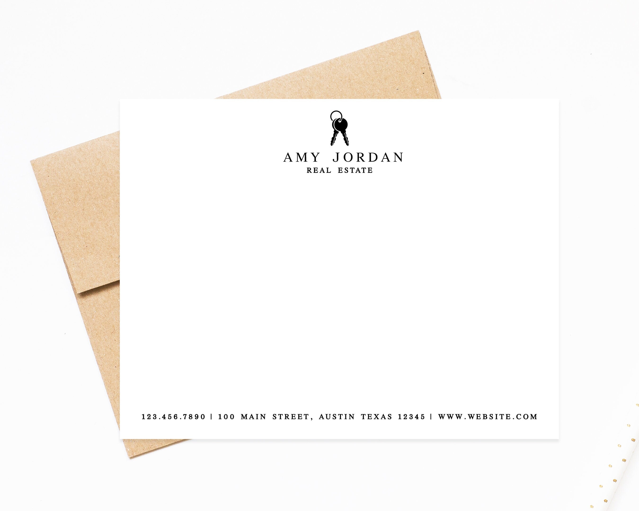 Personalized Real Estate Business Stationery, Personalized Notecards for Business, Real Estate Stationery Card Set, Real Estate Notecards