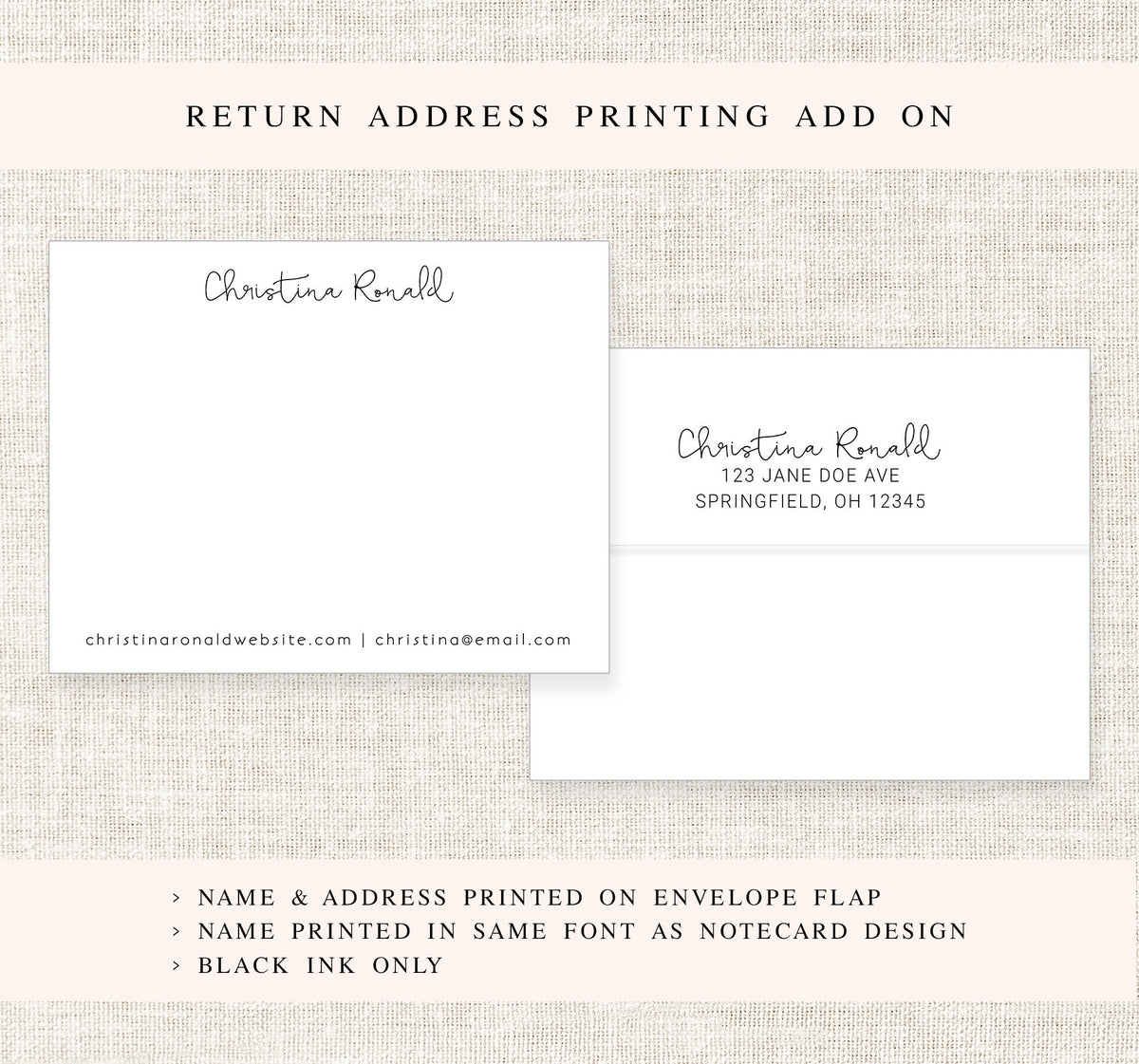 Personalized Business Notecards, Personalized Stationery Flat Card Set, Flat Notecards, Personalized Card Set Flat Note Cards and Envelopes