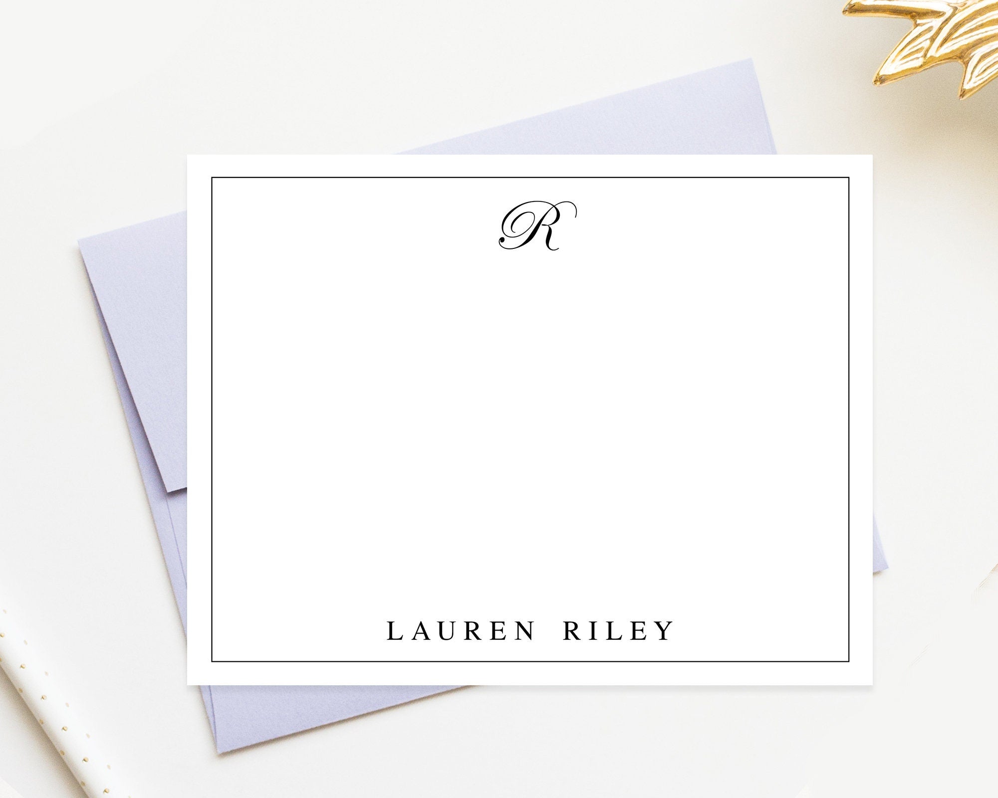 Personalized Monogrammed Stationery, Correspondence Cards for Business Note, Stationary Gift for Her, Stationary Thank You Cards Envelopes