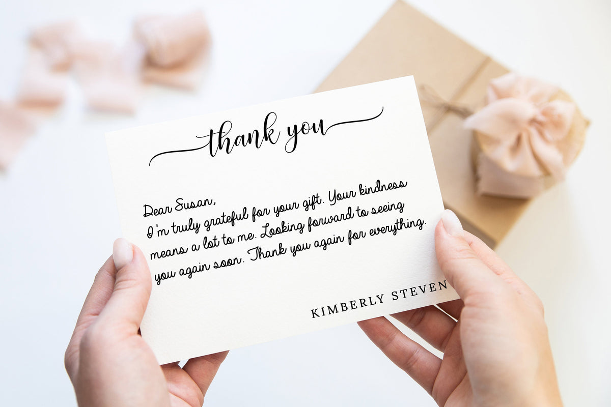 Thank You Personalized Stationery Gift Set, Stationary Flat Cards with Envelopes, Personalized Stationary Notes, Thank You Note Cards