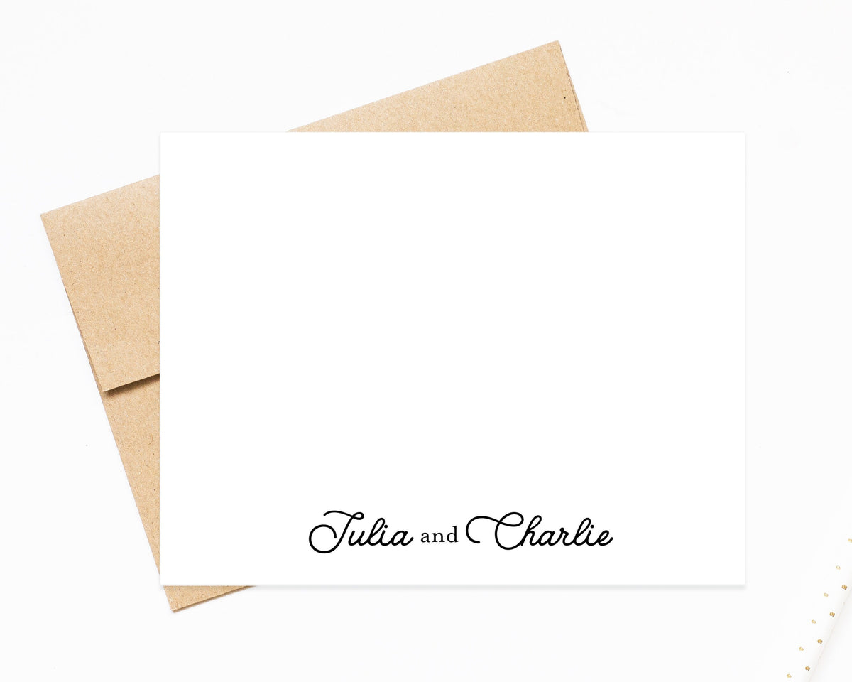 Couple Personalized Stationery Flat Card, His and Hers Gifts Stationery For Invitations, Custom Personalized Stationary, Note Card Set