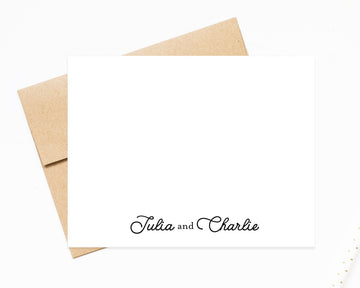Couple Personalized Stationery Flat Card, His and Hers Gifts Stationery For Invitations, Custom Personalized Stationary, Note Card Set