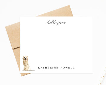 Personalized Golden Retriever Stationary with Envelope, Family Notecards Stationary, Custom Handmade Stationery, Letter Writing Note Gift