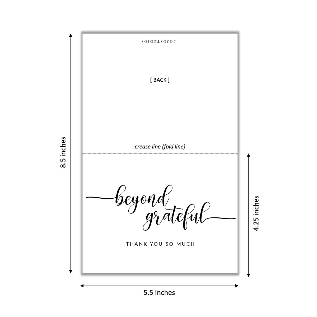 Beyond Grateful Thank you Cards, Thank you Letter for All Events, Simple Beyond Grateful Greeting Blank Inside, Set of 10 Card + 10 Envelope
