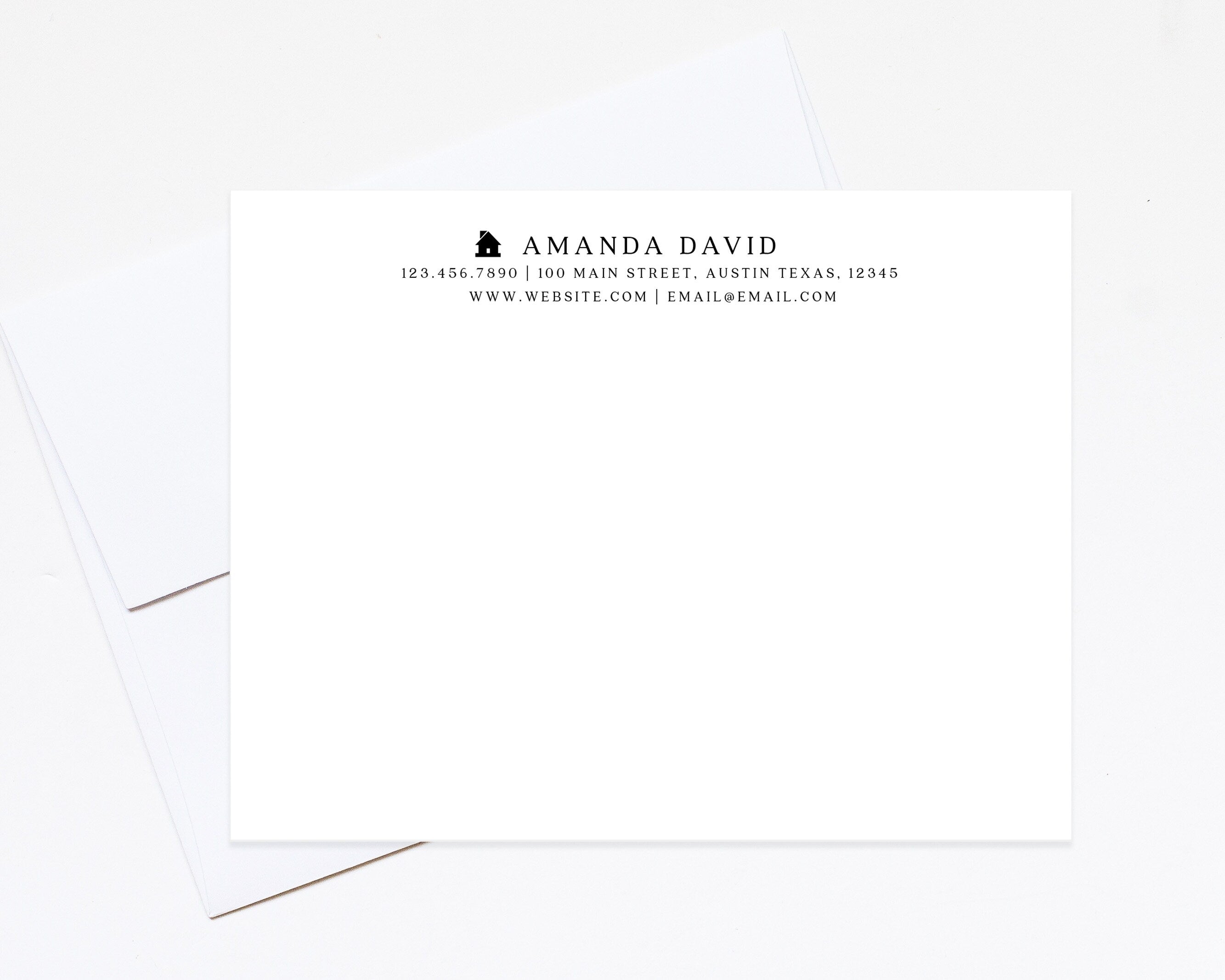 Business Stationary Thank You Notes For Real Estate Company, Personalized Stationery for Realtor, Custom Real Estate Stationery Card Set