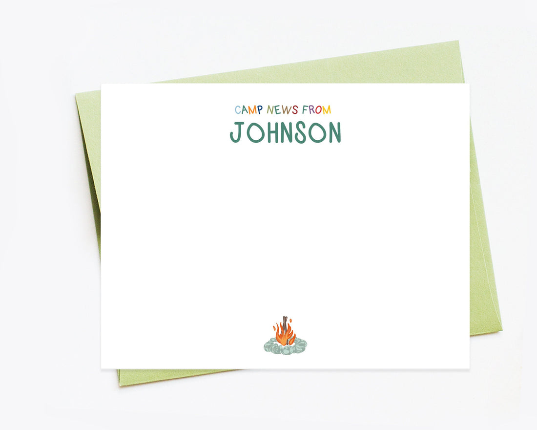 Personalized Camp Stationery For Kids, Summer Camp Stationary Set, Summer Note, Personalized Notes Stationary, Outdoors Stationery Cards,