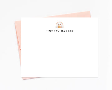 Personalized Stationary Cards with Rainbow for Her, Girls Boho Rainbow Notecards, Rainbow Thank You Envelopes, Rainbow Stationary Set