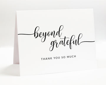 Beyond Grateful Thank you Cards, Thank you Letter for All Events, Simple Beyond Grateful Greeting Blank Inside, Set of 10 Card + 10 Envelope