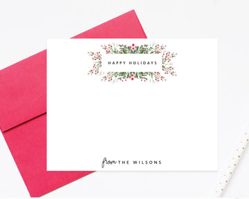 Holiday Note Cards set For Family, Holiday Card Set, Small Holiday Notecards, Quick Stationery, Personalized Note Cards with Envelopes