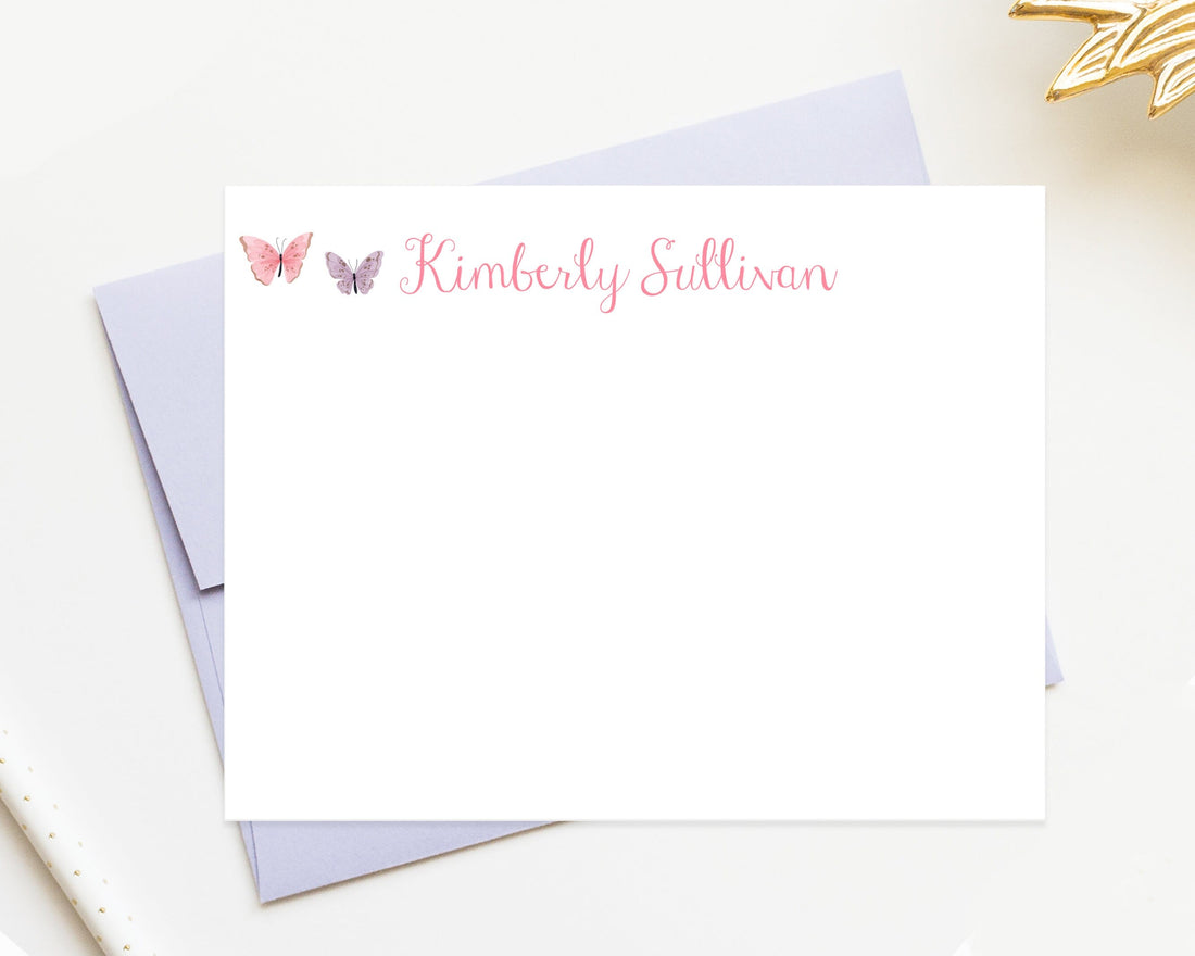 Butterfly Stationery Set, Butterfly Note Cards for Gifts, Cute Butterfly Gift Idea, Personalized Stationary Notecards with Envelopes