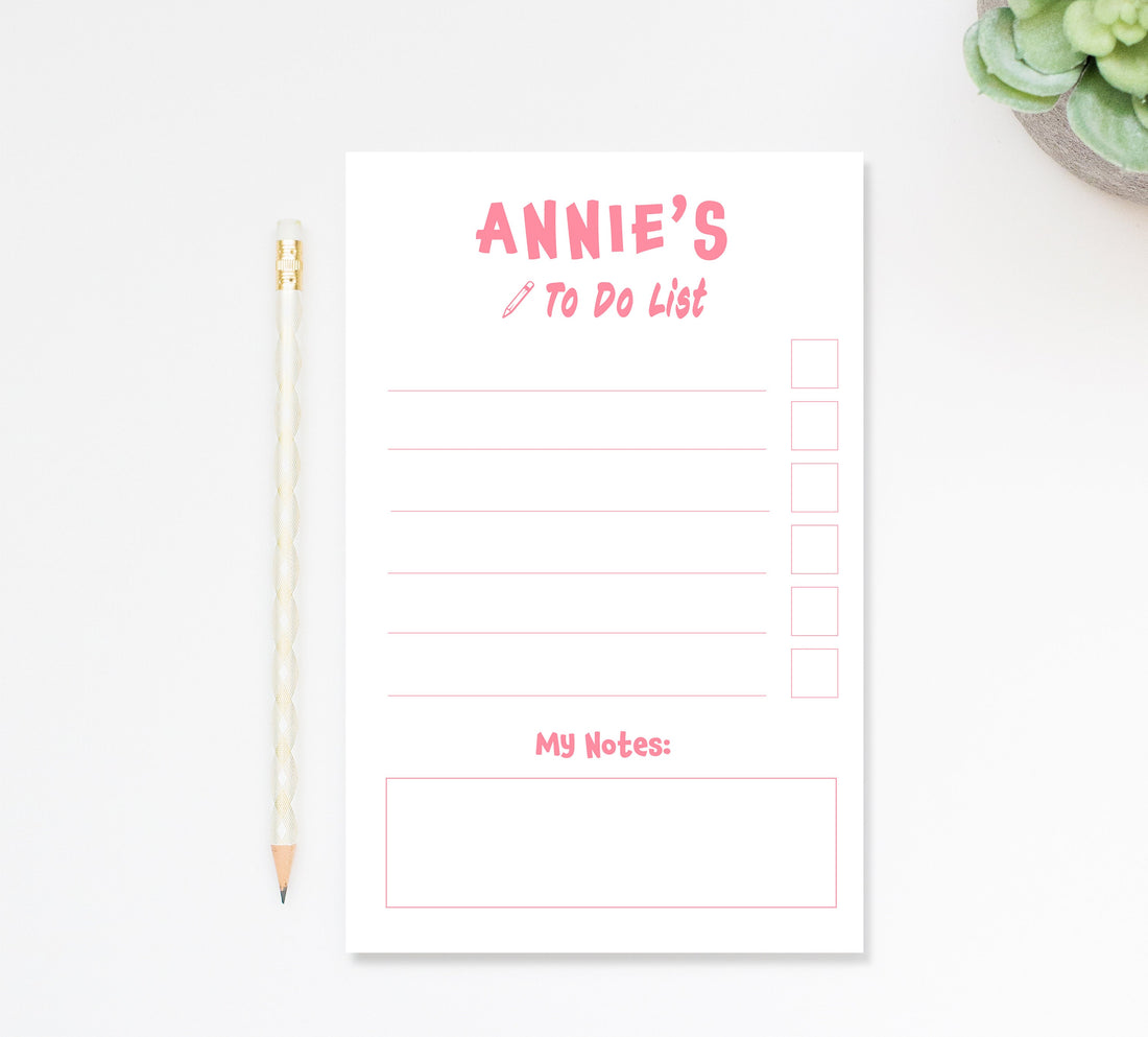 Personalized Stationary Notepad for Kids, Children's to-do list notepad gift, Custom Simple Kids Stationery Notepad Stationery Under 25