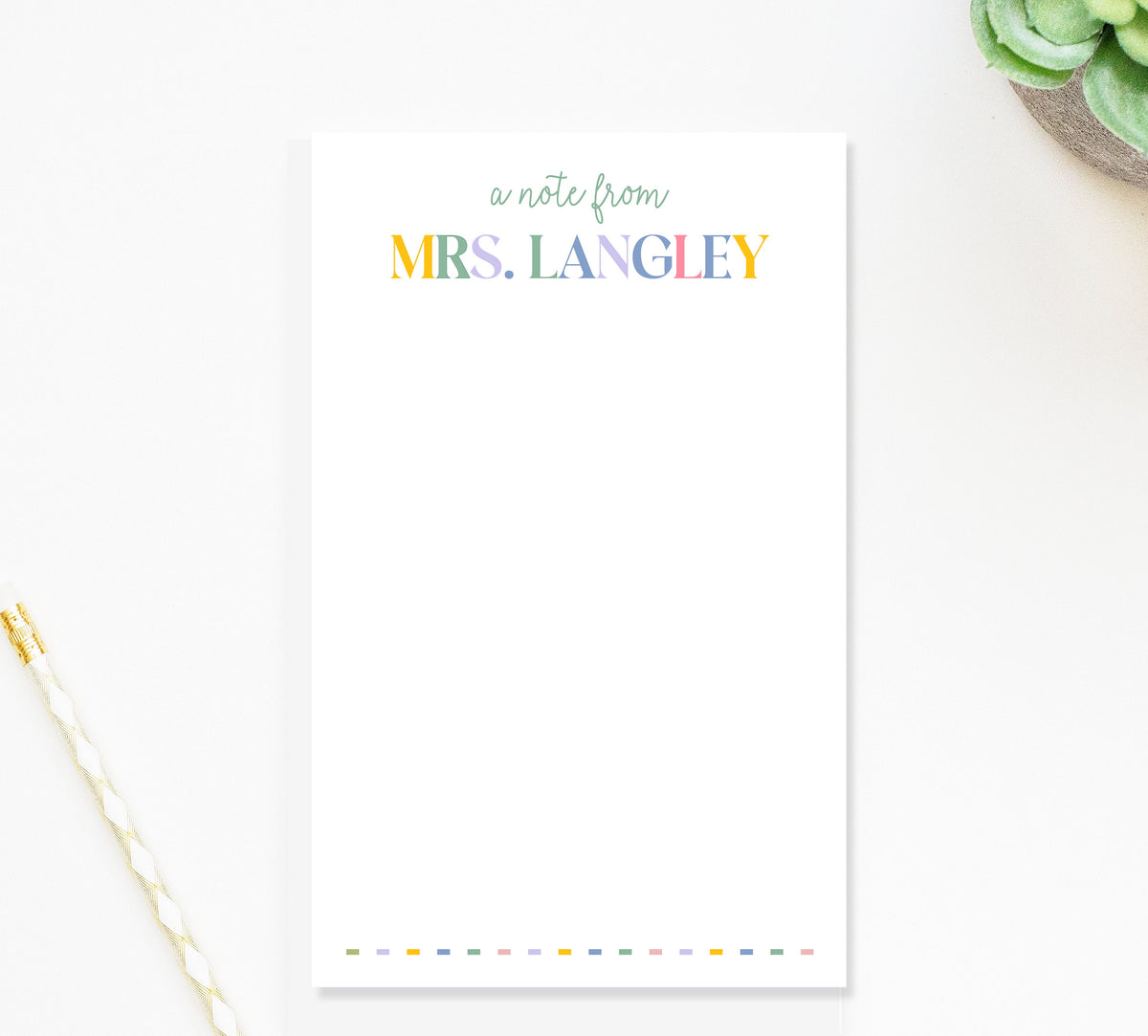 Personalized Stationary Notepad Gift for Teacher, Teacher Appreciation Gift, Stationery Notepad Stationery, Multicolor Notepad