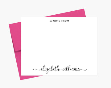 Custom Personalized Script Stationery for Women, Simple Calligraphy Cards Stationery Set, Modern Note Cards for Her