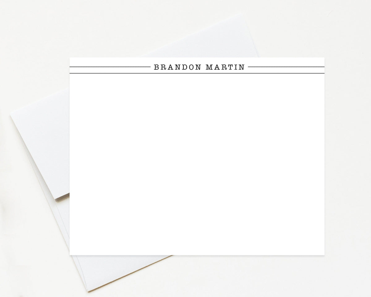 Personalized Stationary Gift For Him, Classic Stationery Card with Lines, Typewriter Note Card, Minimal Stationery Note, Personalized Gifts