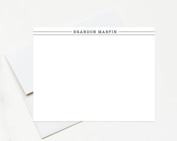 Personalized Stationary Gift For Him, Classic Stationery Card with Lines, Typewriter Note Card, Minimal Stationery Note, Personalized Gifts
