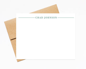 Modern Personalized Stationary, Minimal Stationery Notecard for Him or Her, Personal Stationary Gift For Men, Cards for Business Notes