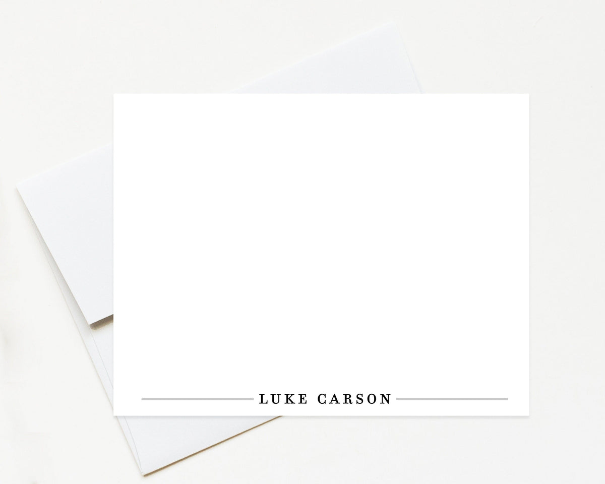 Personalized Modern Stationary for Him Her, Stationery Card for Business, Minimalist Notecard for Work, Stationary with Lines and Envelope