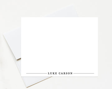 Personalized Modern Stationary for Him Her, Stationery Card for Business, Minimalist Notecard for Work, Stationary with Lines and Envelope