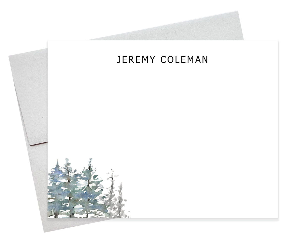 Personalized Evergreen Stationery for Men Women, Personalized Gifts For Dad Mom Birthday, Holiday Business Note Cards Stationary Set