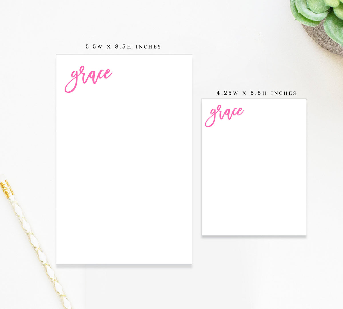 Custom Mini Notepad with Script Text, Personalized Stationary Note Pad for Her, To Do List Memo Pad, Back to School Note Pad for Her