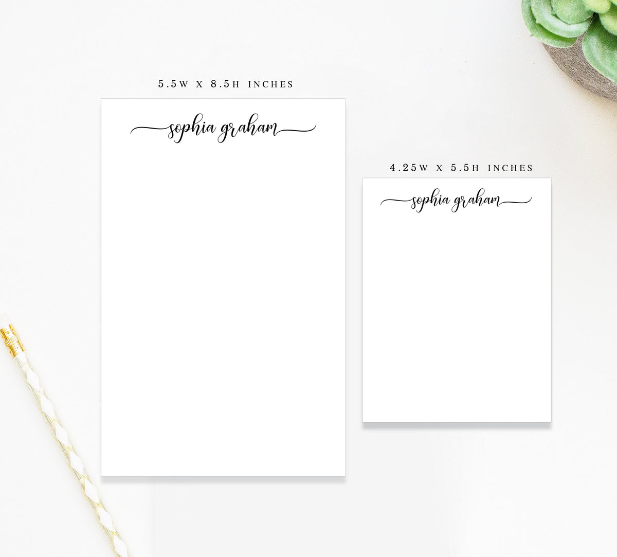Personalized Notepad with Script Text, Mini Notepad Gift for Teacher, Back to School Note Pad Appreciation, Calligraphy Notepad for Her Gift