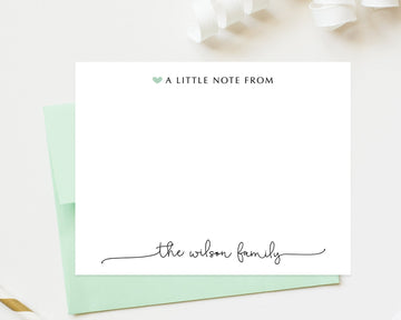 Personalized A Note From Script Stationery Cards set, Flat Notecards, Personalized Stationary Card Set Flat Note Cards and Envelopes