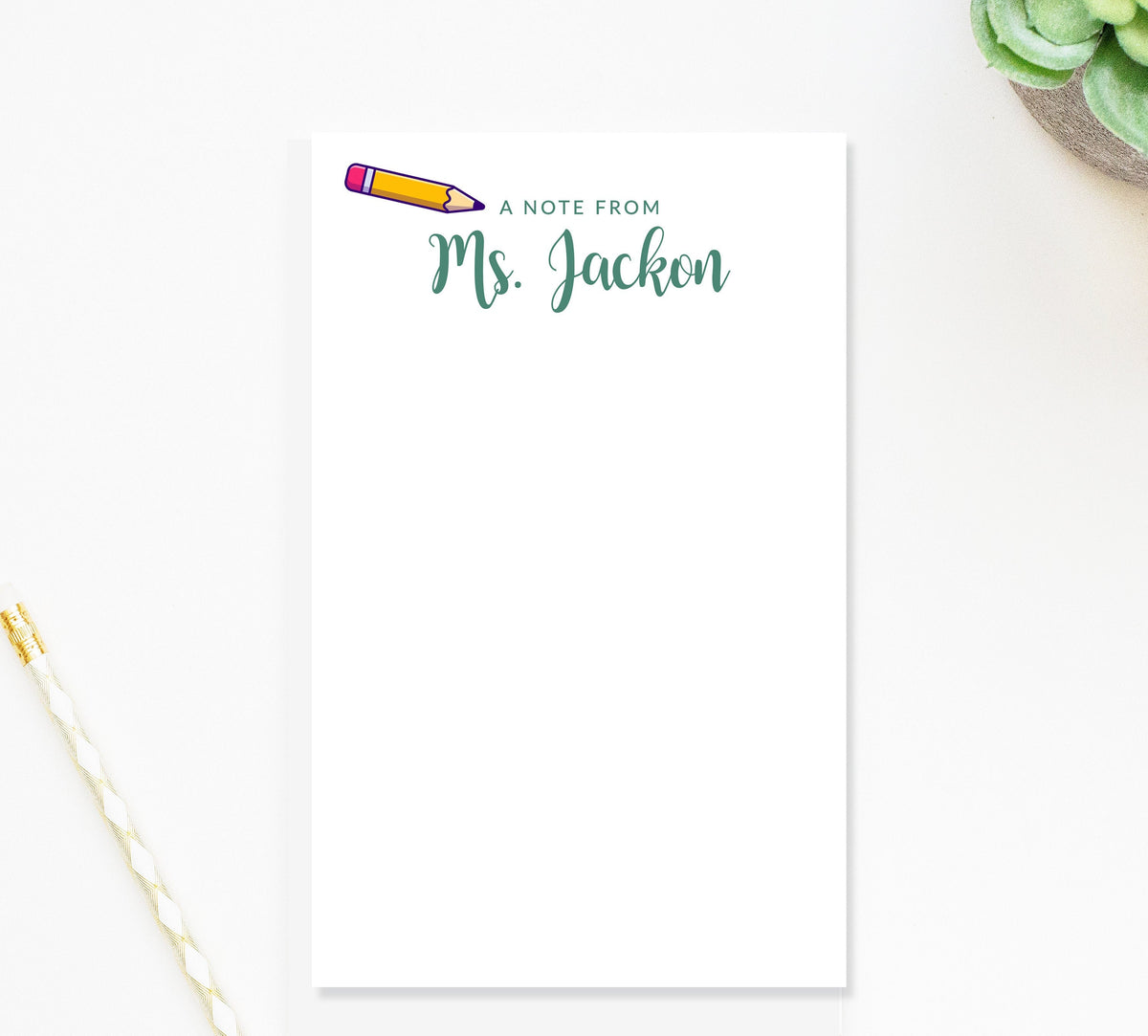 Personalized Notepad Stationary For Teacher Appreciation Gift, Personalized Script Notepad for Do List, Personalized Notepads With Name