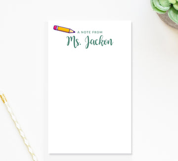 Personalized Notepad Stationary For Teacher Appreciation Gift, Personalized Script Notepad for Do List, Personalized Notepads With Name