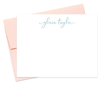 Personalized Script Stationery with Script Font, Custom Stationary with Envelopes With Return Address, Women's Stationery Set Personalized
