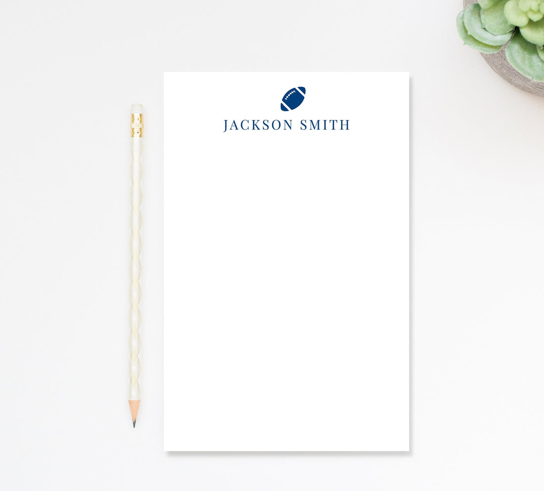 Personalized Football Notepad for To Do List Paper Pads, Sports Style Notepad with Ball, Custom Notepad for Him, Personalized Gift Under 25