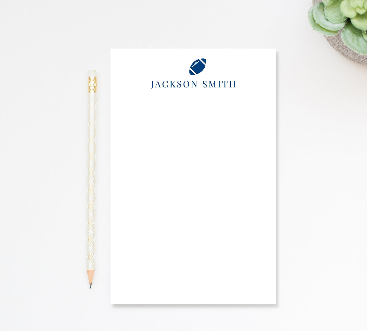 Personalized Football Notepad for To Do List Paper Pads, Sports Style Notepad with Ball, Custom Notepad for Him, Personalized Gift Under 25
