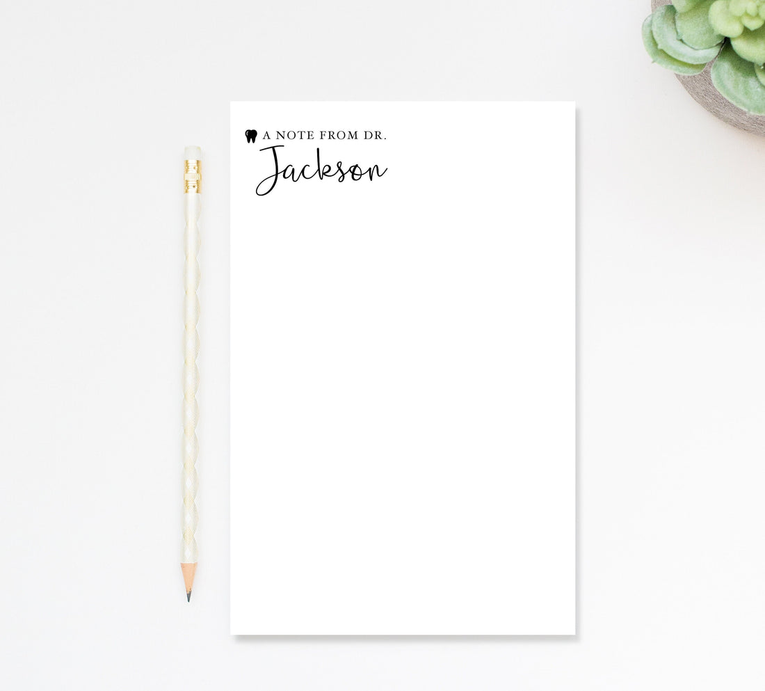 Personalized Dentist Doctor Notepad, A note from Dentist Doctors Gift, Personalized Gift, Customized Dental Notepad Stationery Under 25