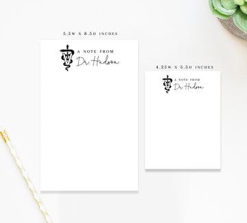Personalized Vet Notepad Gift for Doctor, Stationery For Veterinary Business, Custom Notepad with Dr Name, To Do List Notepad