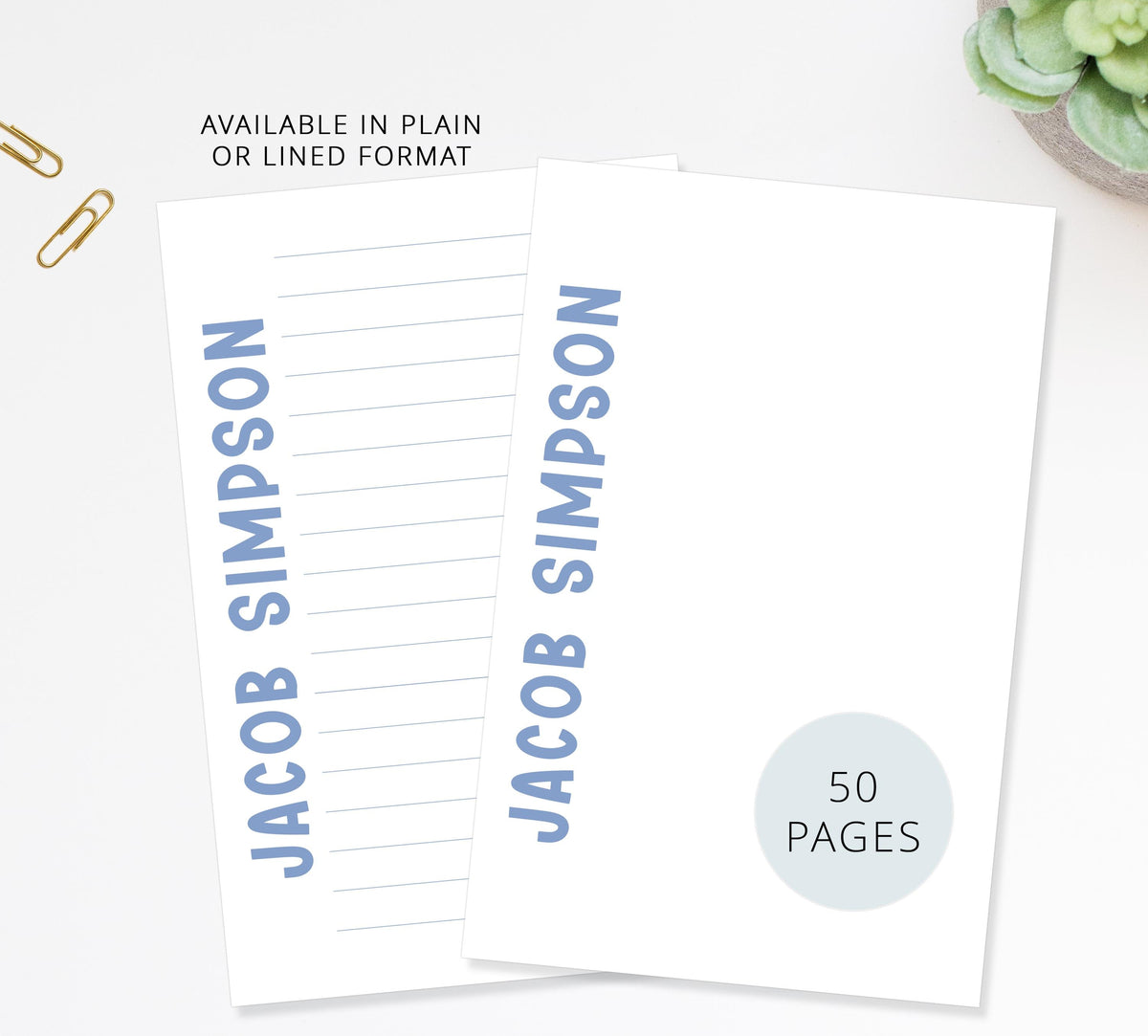 Personalized Stationery Gift For Boys, Custom Stationary for Him, Stationery Memo Pad, Children Stationery For Him with Lines