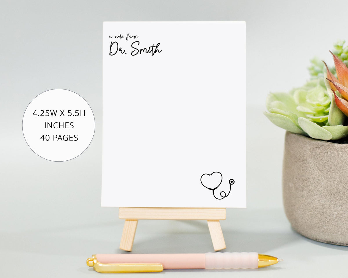 Cute Mini Notepad Stationery for Doctor Office, Christmas Holiday Stocking Stuffer, Organization note pad with Stethoscope, Gift under 25