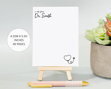 Cute Mini Notepad Stationery for Doctor Office, Christmas Holiday Stocking Stuffer, Organization note pad with Stethoscope, Gift under 25
