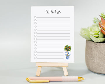 Cute Mini Notepad Stationery Gift, Chinoiserie Christmas Stocking Stuffer, Organization note pad with checklist, To Do List for School