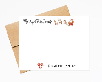 Personalized Holiday Stationery Note For Christmas, Merry Christmas Notecards Stationary Thank You Set