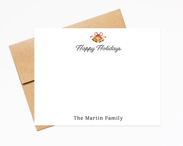Personalize Happy Holidays Stationery Note, Thank You Note Cards for the Holidays, Couples Customized Gift, Christmas Stationary
