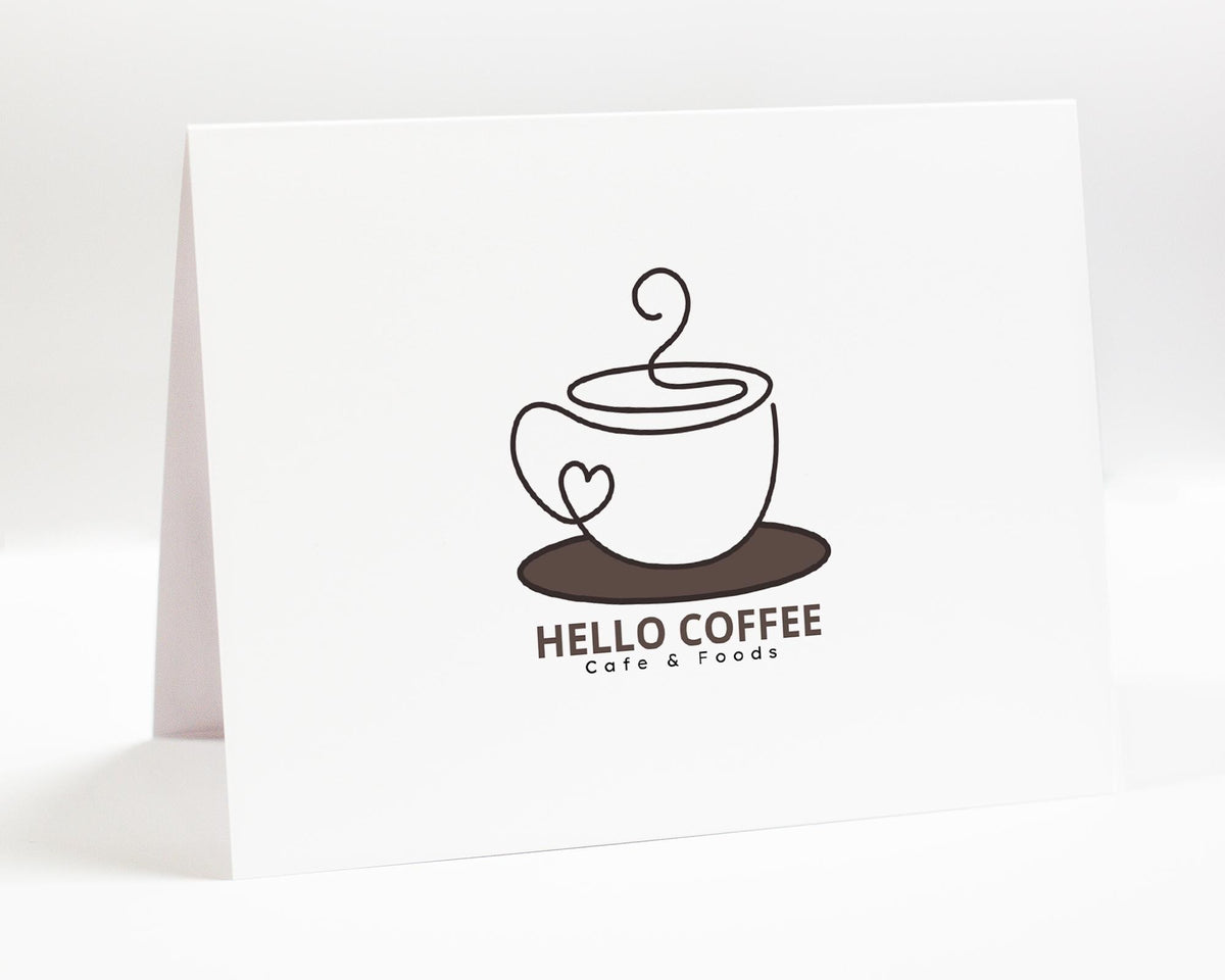 Personalized Folded Card Stationery with Your Business Logo, Thank you Professional Notecards Blank Inside, Set of 10 Cards 10 Envelope
