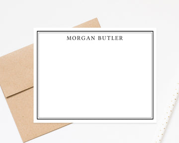 Personalized Modern Stationary Notecards with Border, Customized Graduation Thank you , Bordered Modern Stationery Gift, Correspondence Card